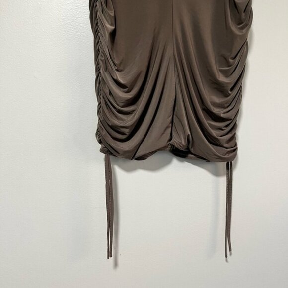 PrettyLittleThing Brown Ruched Bodycon Shorts - Size US Large - Picture 8 of 15